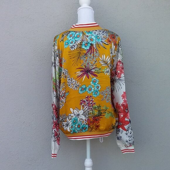 Grifflin Paris Women's Jacket Bomber Printed Old Gold Large - Picture 4 of 7